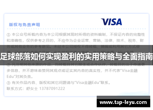 足球部落如何实现盈利的实用策略与全面指南